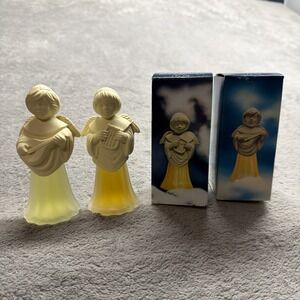 2 VTG Avon Angel Song w/ Lyre Mandolin Here's My Heart Moonwind Cologne NIB NOS